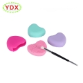Egg Heart Shape Silicone Makeup Brush Cleaner with Holder
