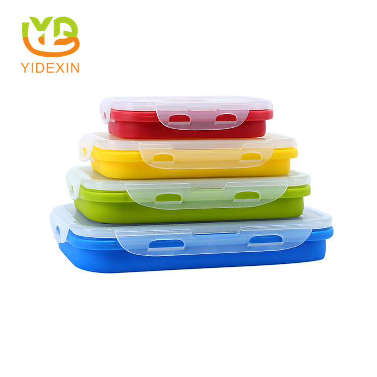 Collapsible silicone lunch box