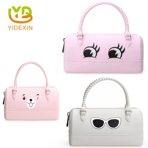 Pink Color Small Silicone Women Handbags