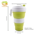 Fancy Leakproof Silicone Collapsible Reusable Drinking Coffee Cup with Lid