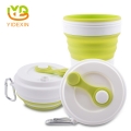 Fancy Leakproof Silicone Collapsible Reusable Drinking Coffee Cup with Lid