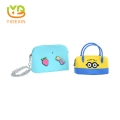 High quality Multi Color YKK Zipper With Cotton Lining Silicone Cosmetic Lovely Bag