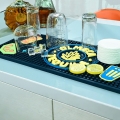 Custom Blue Soft Silicone Bar Mat with Custom Logo for Alcohol Promotions Factory Priced Accessory
