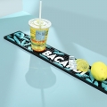 Custom Blue Soft Silicone Bar Mat with Custom Logo for Alcohol Promotions Factory Priced Accessory