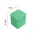 Leakproof square Bear Pattern Dip Cup Salad Dressing Container, Kitchen Snack Container with Silicone Lid