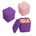 Leakproof square Bear Pattern Dip Cup Salad Dressing Container, Kitchen Snack Container with Silicone Lid