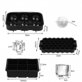 Reusable Large 6 Grid Silicone Ice Cube Trays Honeycombice Grid Mold Set 6 Grid Square Ice Trays for Freezer With Lid