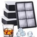 Reusable Large 6 Grid Silicone Ice Cube Trays Honeycombice Grid Mold Set 6 Grid Square Ice Trays for Freezer With Lid