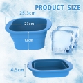 Custom Portable Food Grade Giant Extra Large Flexible Silicone Ice Cubes Maker Tray Molds Container With Lid Ice Block Mold