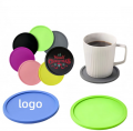 Simple Silicone Coaster Candy Color Waterproof Spill-proof Heat Insulation Printable Logo Round Coaster